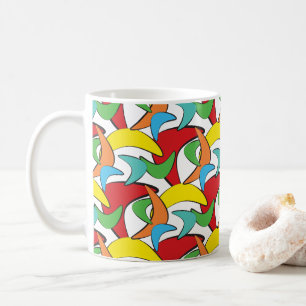 Multicolored Retro Boomerang Pattern Koffiemok
