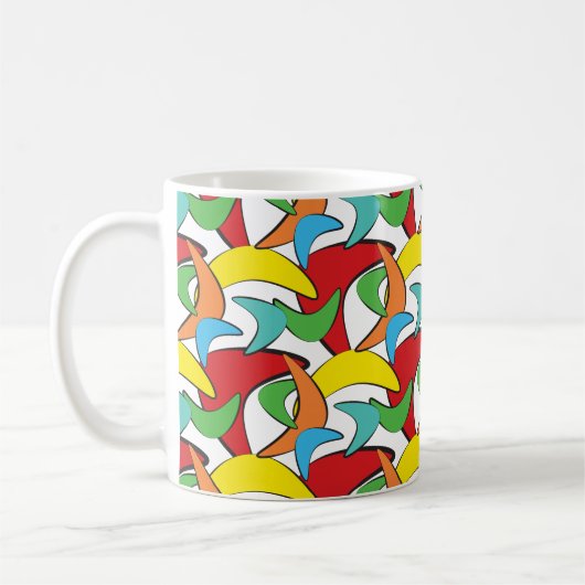Multicolored Retro Boomerang Pattern Koffiemok (Links)