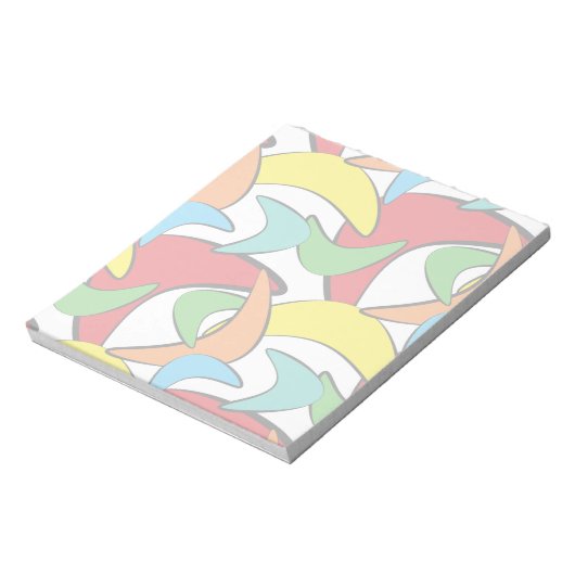 Multicolored Retro Boomerang Pattern Notitieblok (Linkerzijde)