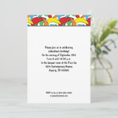 Multicolored Retro Boomerang Pattern Party Kaart (Staand voorkant)