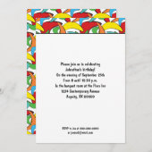 Multicolored Retro Boomerang Pattern Party Kaart (Voorkant / Achterkant)
