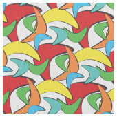 Multicolored Retro Boomerang Pattern Stof (Close Up)