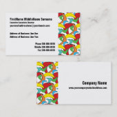 Multicolored Retro Boomerang Pattern Visitekaartje (Voorkant / Achterkant)
