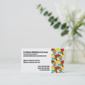 Multicolored Retro Boomerang Pattern Visitekaartje (Staand voorkant)