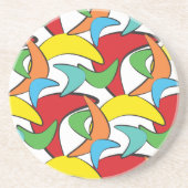 Multicolored Retro Boomerang Pattern Zandsteen Onderzetter (Voorkant)