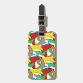 Multicolored Retro Boomerang Persoonlijk Bagagelabel (Voorkant verticaal)