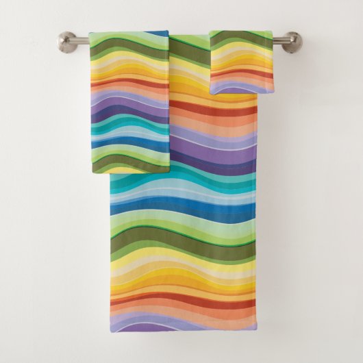 Multicolored rimpelpatroon 2 bad handdoek (Insitu)