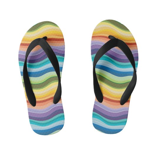 Multicolored rimpelpatroon 2 kinder teenslippers (Voetbed)