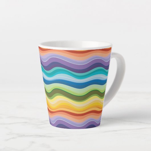 Multicolored rimpelpatroon 2 latte mok (Rechterhoek)
