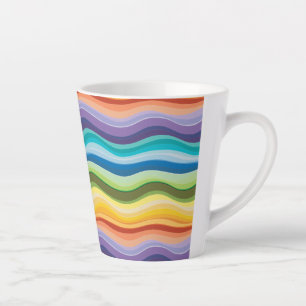 Multicolored rimpelpatroon 2 latte mok