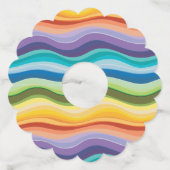 Multicolored rimpelpatroon 2 wijnglaslabel (Voorkant)