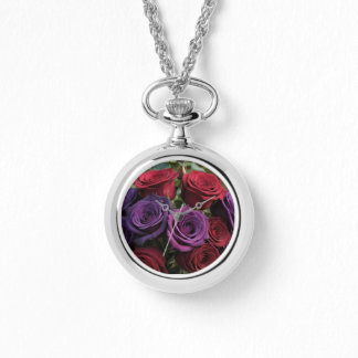 Multicolored Rose's Necklace Watch Horloge