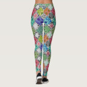 Multicolored , rustige , patchwork , patches leggings (Achterkant)