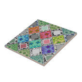 Multicolored , rustige , patchwork , patches tegeltje (Zijkant)