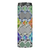 Multicolored , rustige , patchwork , patches thermosbeker (Achterkant)