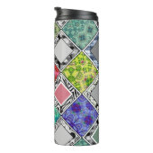 Multicolored , rustige , patchwork , patches thermosbeker (Geroteerd rechts)