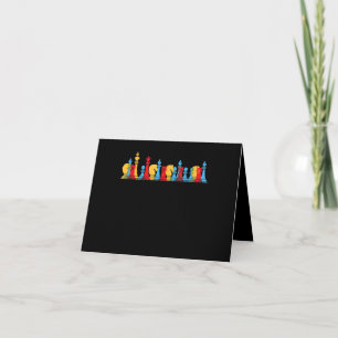 Multicolored schaakartikelen die Slimme Gift denke Bedankkaart