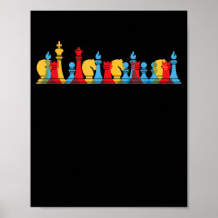 Multicolored schaakartikelen die Slimme Gift denke Poster