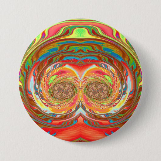 ~ Multicolored Shades Ronde Button 7,6 Cm (Voorkant)