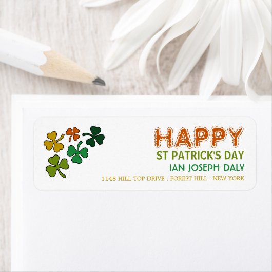 Multicolored Shamrock, St Patrick's Day Etiket (Insitu)