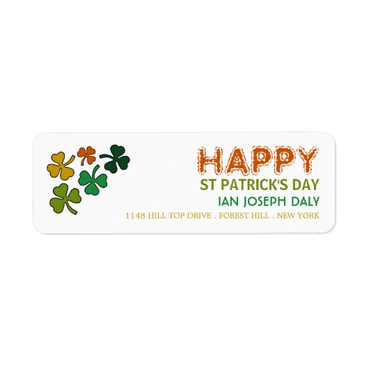 Multicolored Shamrock, St Patrick's Day Etiket (Voorkant)