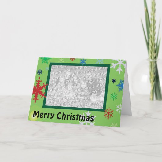 Multicolored Sneeuwvlokken Feestdagen Kaart (Voorkant)