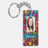 Multicolored snoepfotosjabloon sleutelhanger (Voorkant Links)