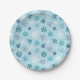 Multicolored snowflake pattern – winter christmas papieren bordje