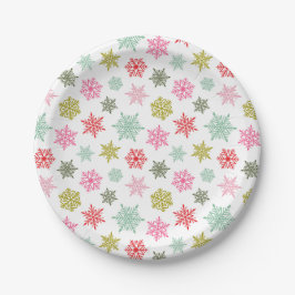 Multicolored snowflake pattern – winter christmas papieren bordje