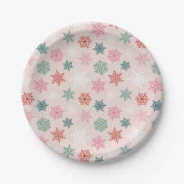 Multicolored snowflake pattern – winter christmas papieren bordje
