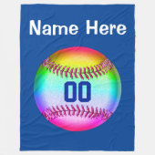 Multicolored Softball Fleece Blanket PERSONALISEER (Voorkant)