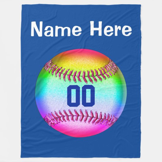 Multicolored Softball Fleece Blanket PERSONALISEER (Voorkant)