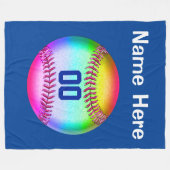 Multicolored Softball Fleece Blanket PERSONALISEER (Voorkant (Horizontaal))