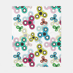 Multicolored spinners fleece deken