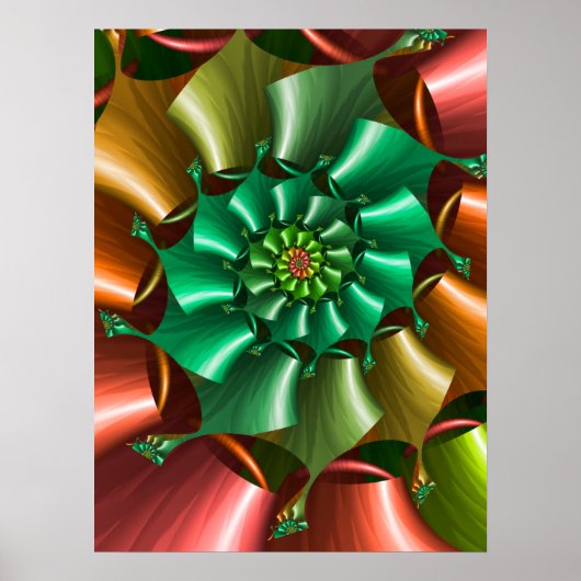Multicolored spiraal Patroon Poster (Voorkant)