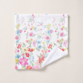 Multicolored Spring Flowers Bath Towel Set Bad Handdoek (Wasdoekje)