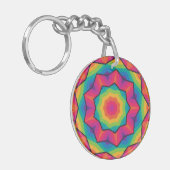 Multicolored Star Circular Acrylic ~ Sleutelhanger (Voorkant Links)