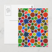 Multicolored Star Pattern - Silk Painting geïnspir Briefkaart (Voorkant / Achterkant)