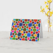 Multicolored Star Pattern - Silk Painting geïnspir Kaart (Gele Bloem)