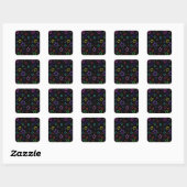Multicolored Starry Night Vierkante Sticker (Vel)