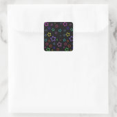 Multicolored Starry Night Vierkante Sticker (Tas)