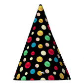 Multicolored Stippen op Zwarte Dag Feesthoedjes (Rechts)