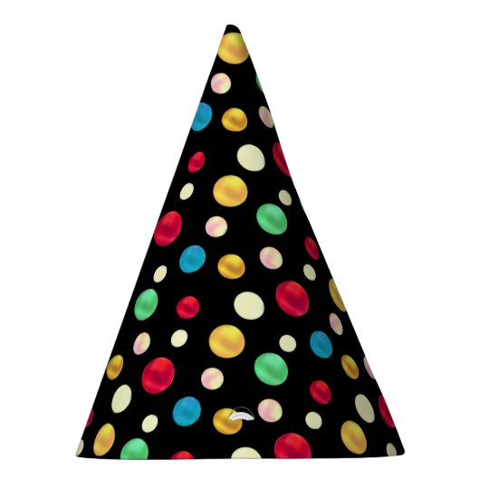 Multicolored Stippen op Zwarte Dag Feesthoedjes (Rechts)