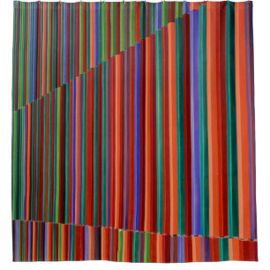 Multicolored striped illustratie douchegordijn