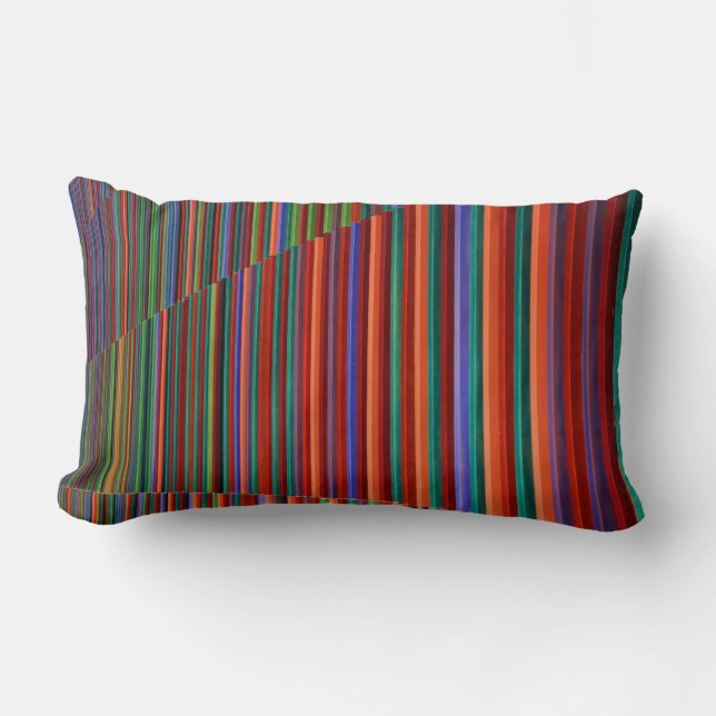 Multicolored striped illustratie kussen (Voorkant)