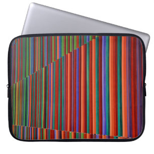 Multicolored striped illustratie laptop sleeve