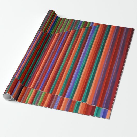 Multicolored striped illustration cadeaupapier (Uitgerold)