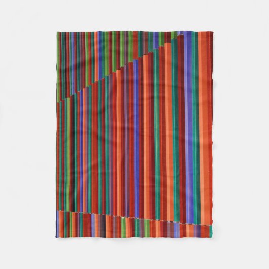 Multicolored striped illustration fleece deken (Voorkant)