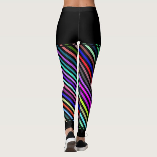 Multicolored Striped Pattern Legs Leggings (Achterkant)
