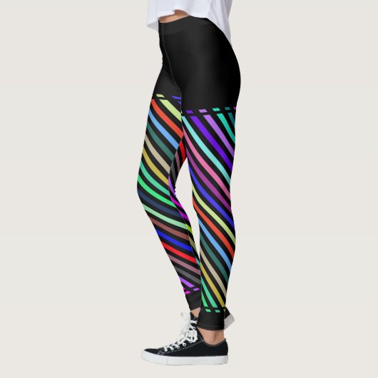 Multicolored Striped Pattern Legs Leggings (Links)